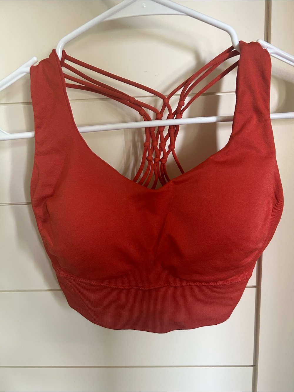 Women's Seamless Strappy Back Sports Bra - Rust Red
